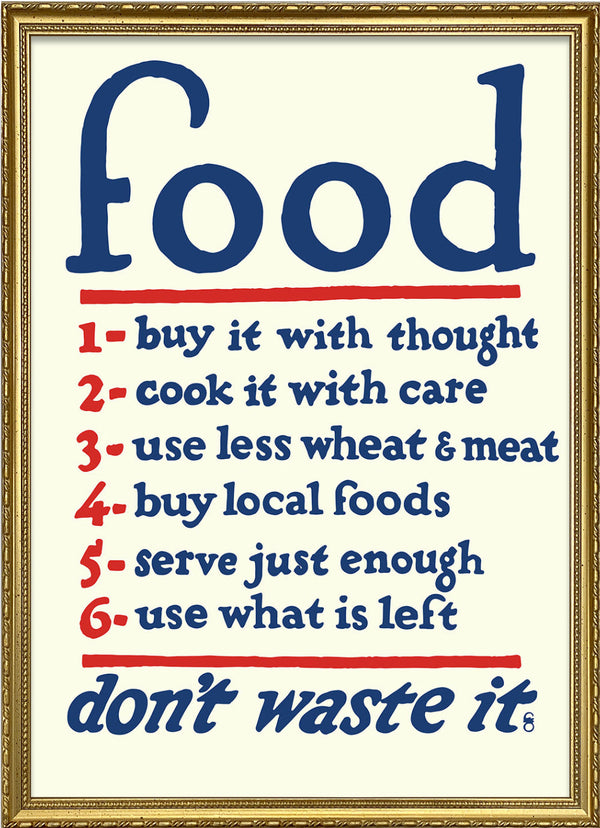 Food - don't waste it. Beige and Blue