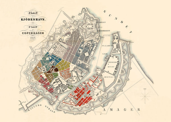 Map of Copenhagen 1853